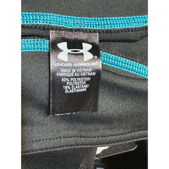 Under Armour Allseasongear Fitted Black with Blue Leggings Activewear Medium - Picture 5 of 6